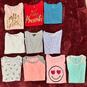 Gap Kids / Old Navy / Justice lot of 10 girls long-sleeve shirts, used